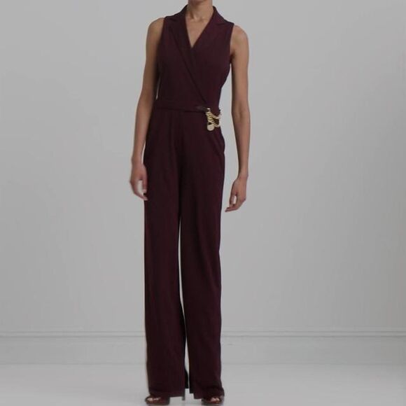 Lauren Ralph Lauren Pants - Lauren Ralph Lauren women’s Stretch Matte Jersey Jumpsuit with Chain Trim 16W